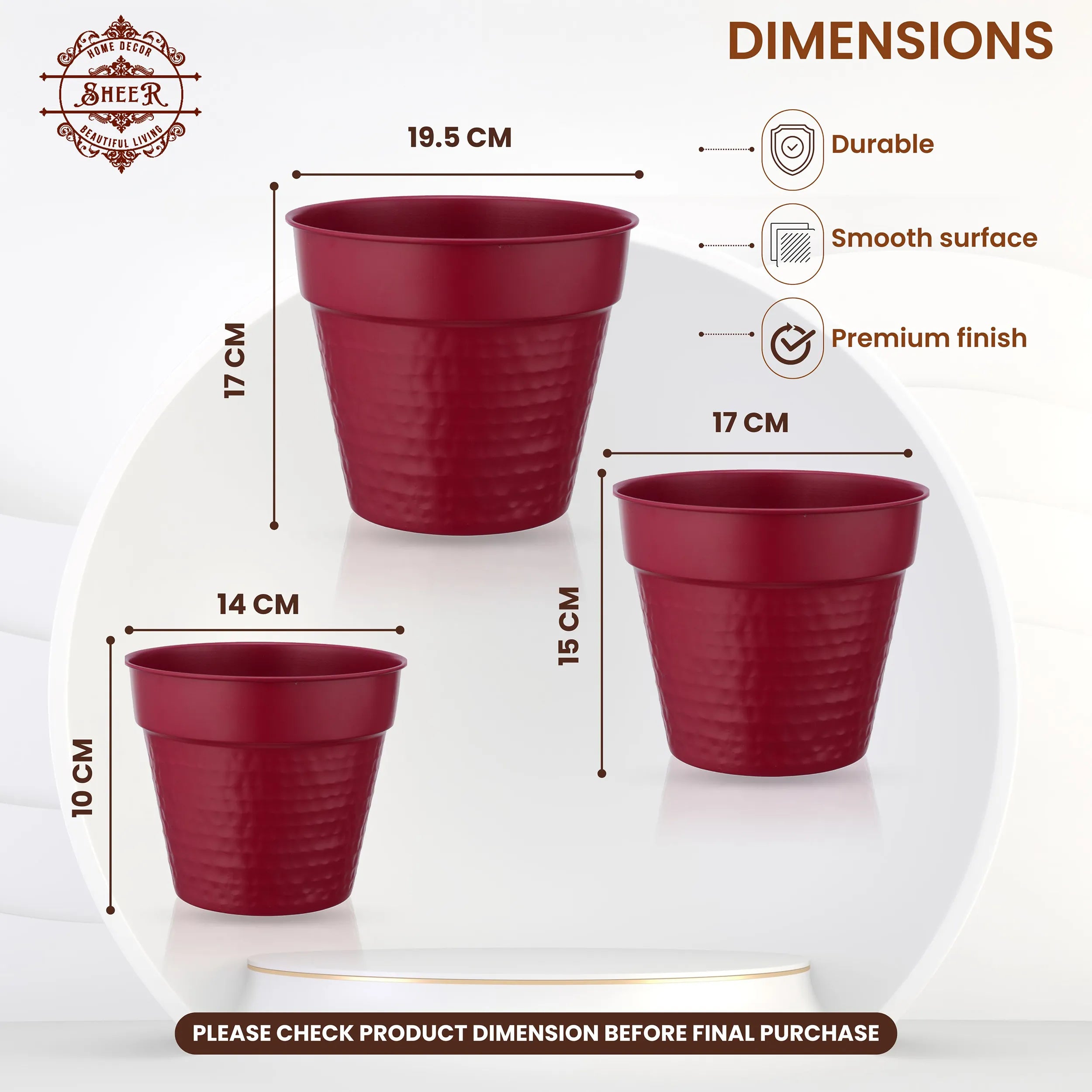 Ravya Red – Set of 3 Planters
