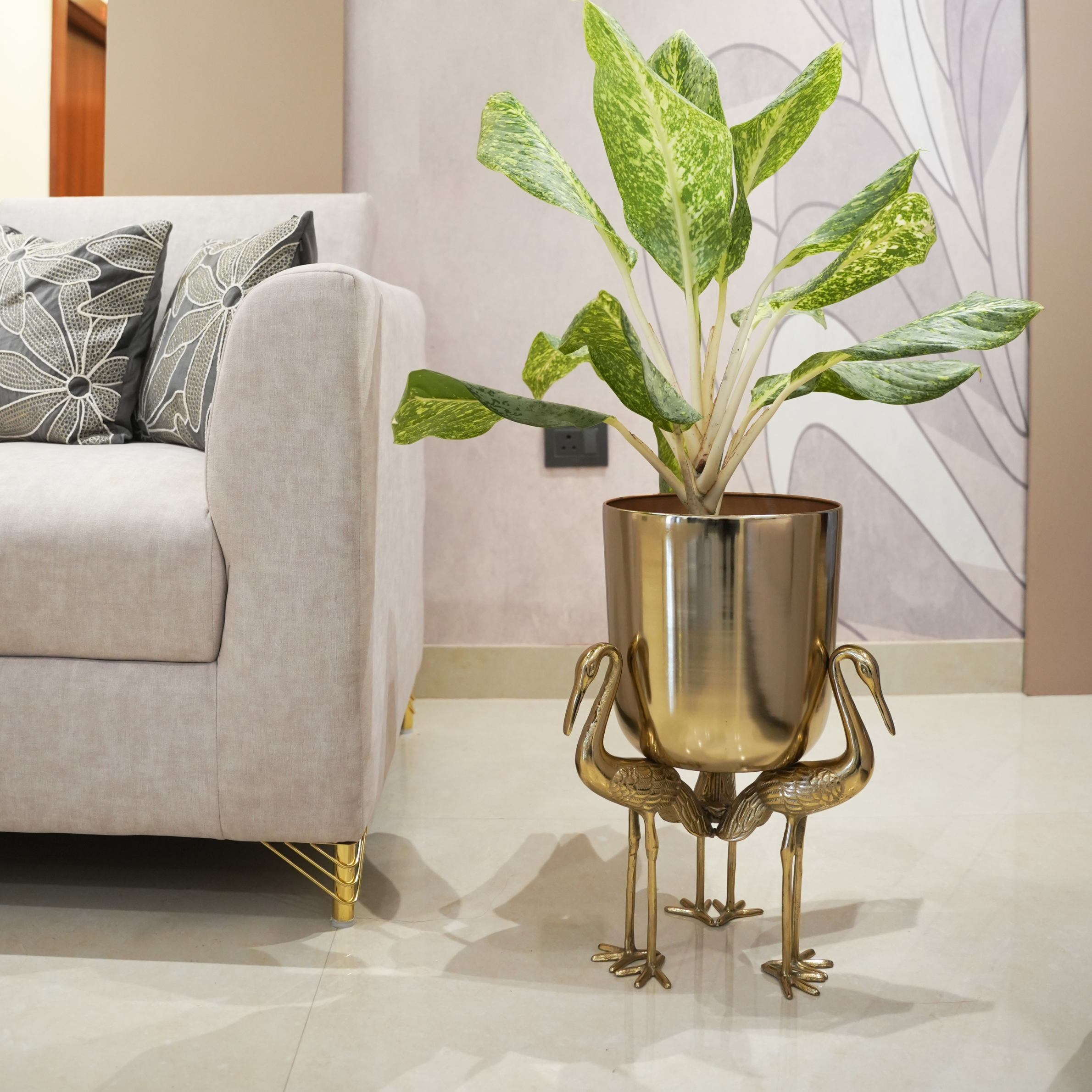 Swan Designer Metal Planter