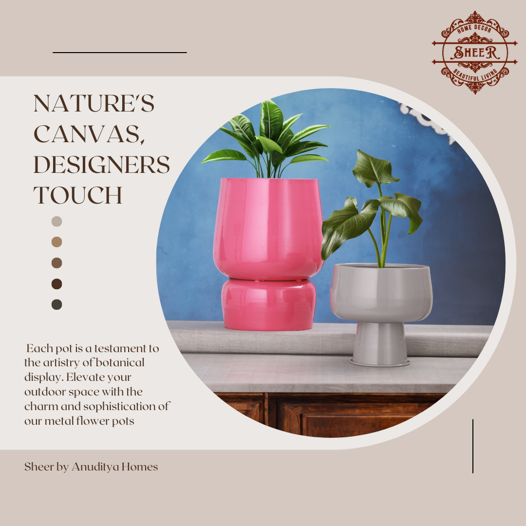 Blush Duo Pedestal Planter Set – SHEER-18-18 (8 x 8 x 10 Inch)