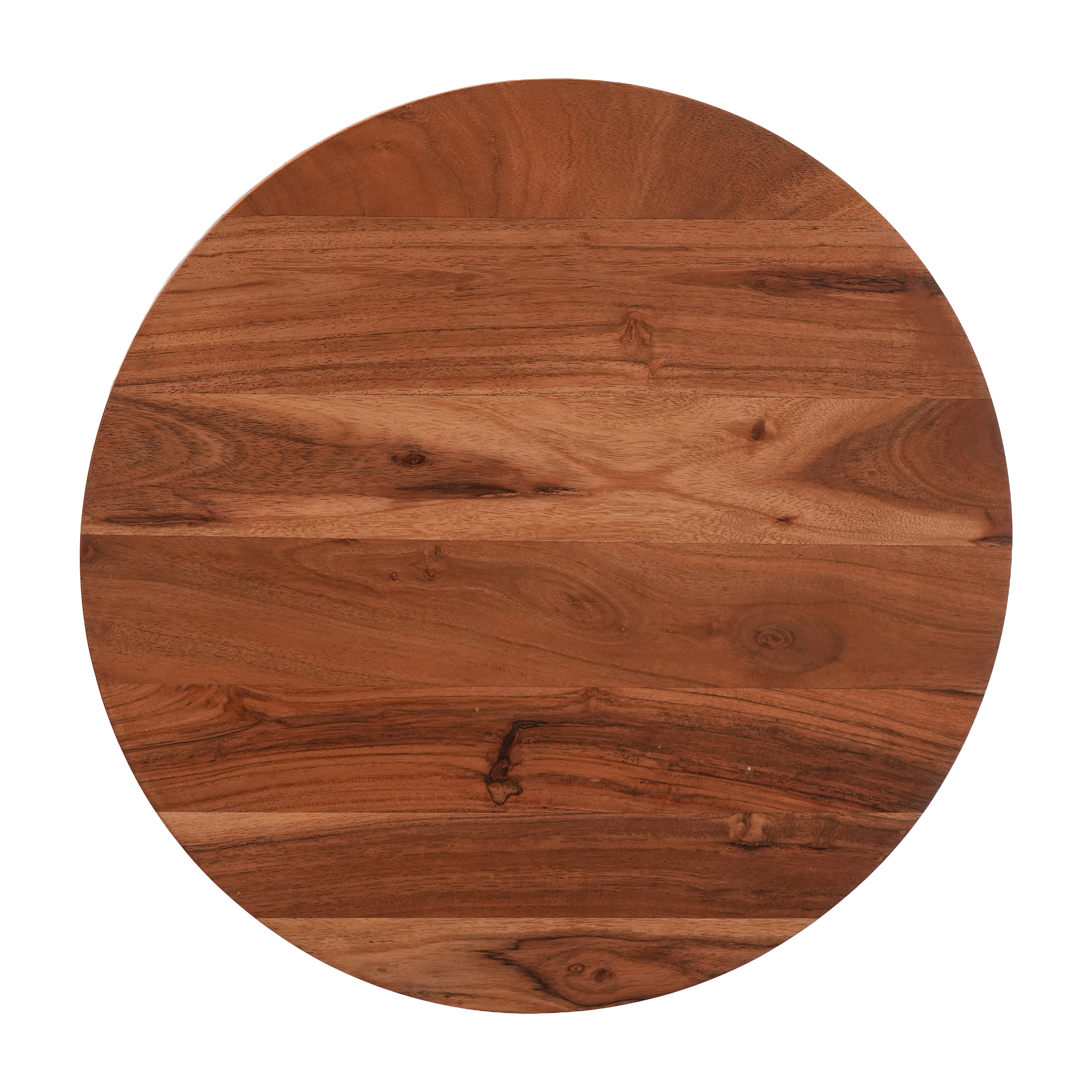 Floral Enamel Round Wooden Platter - Double Bowl Set