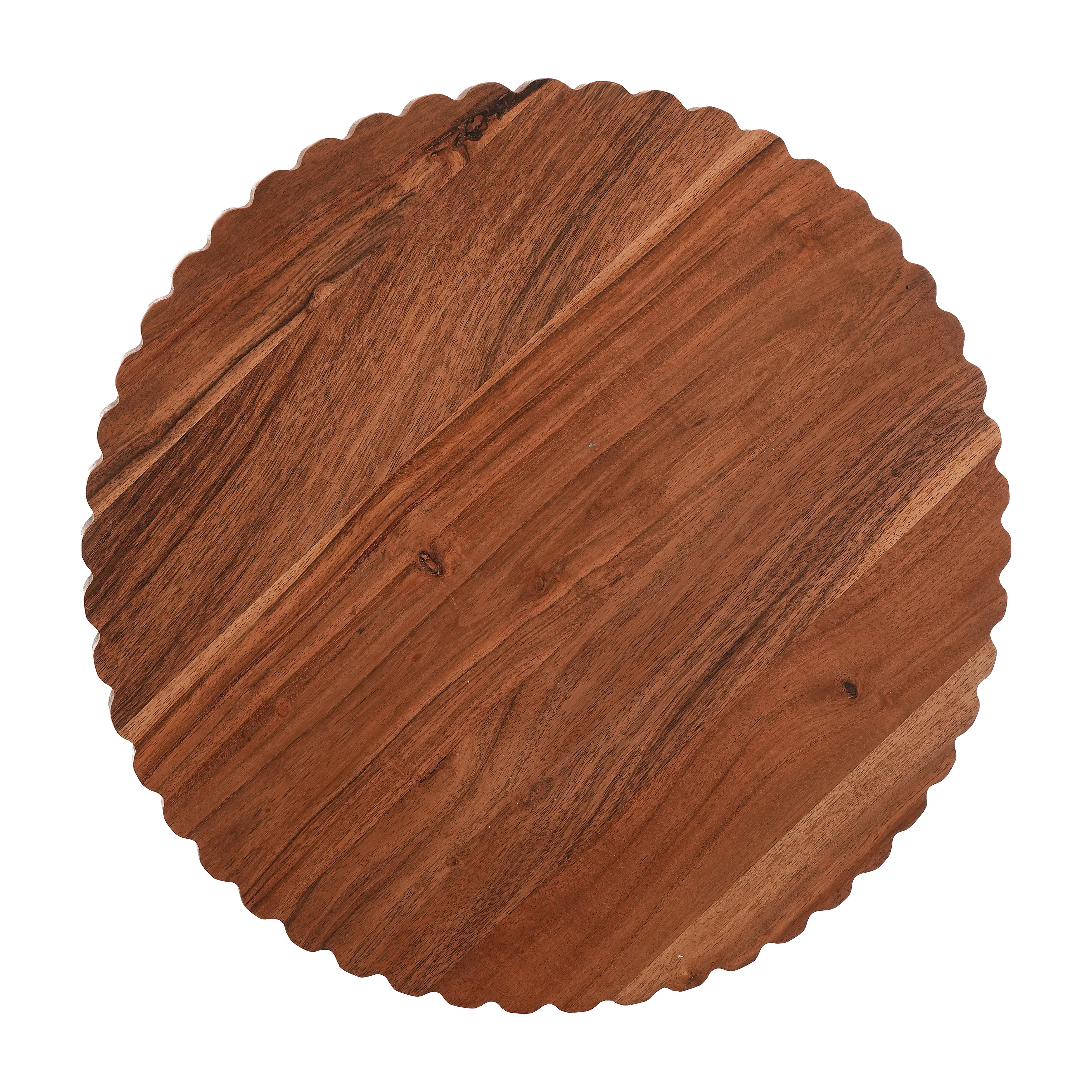 Floral Enamel Round Wooden Platter - Single Bowl Set