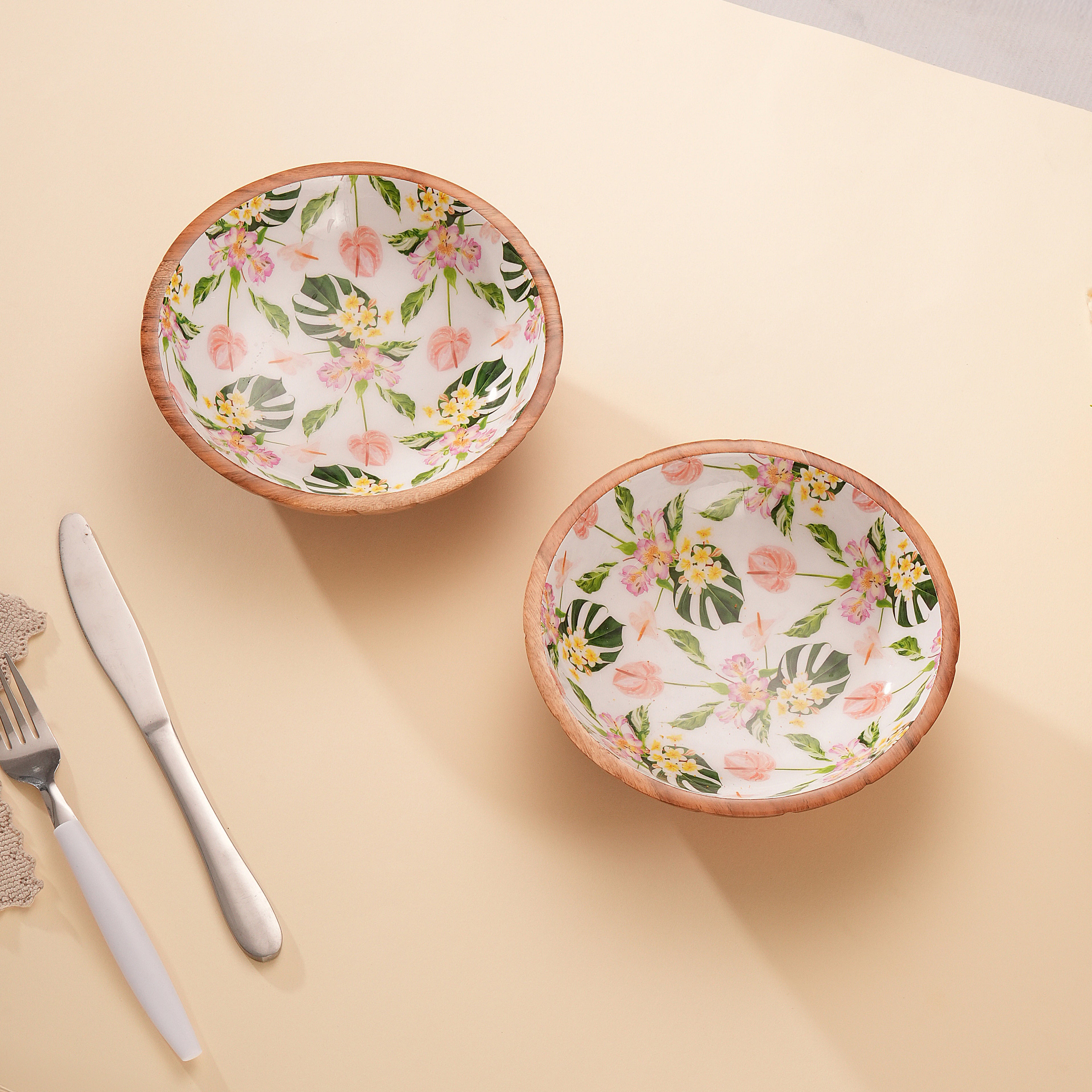 Enamel Wood Blossom Bowl