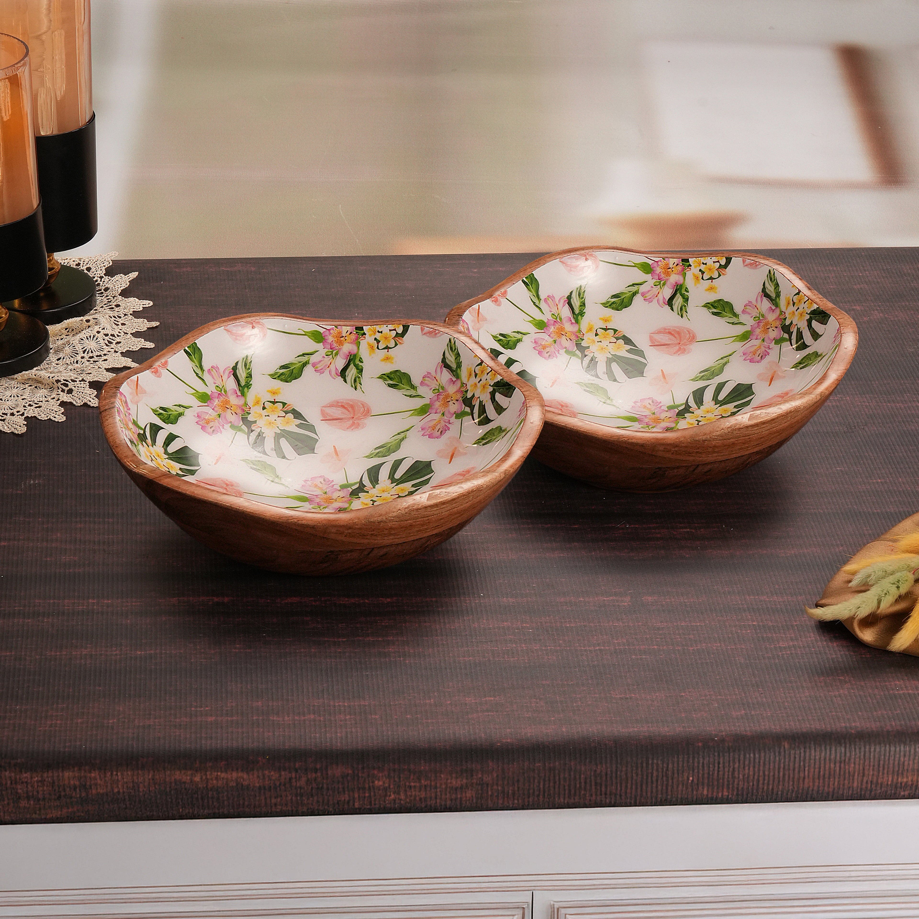 Enamel Wood Blossom Bowl