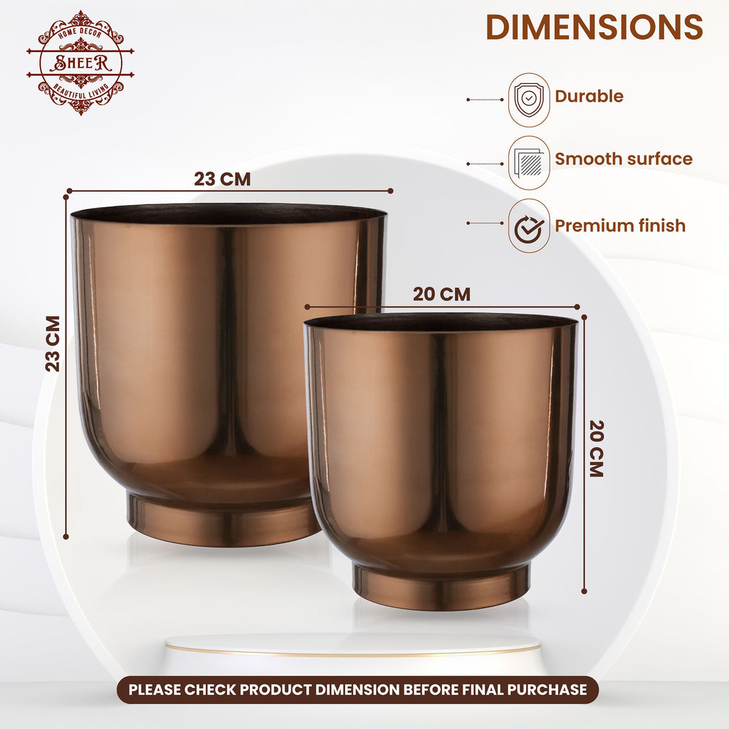 Bronz Metallic Finish Planter Duo – Set of 2