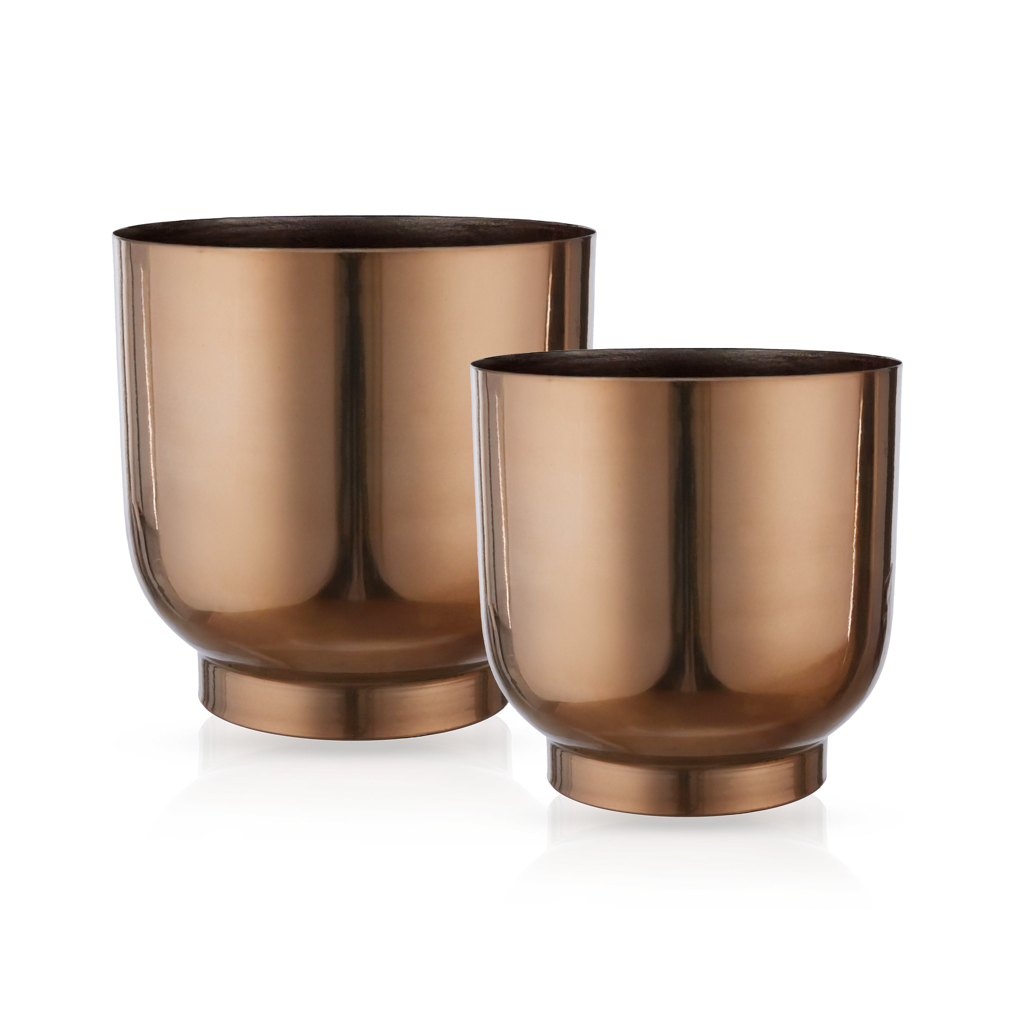 Bronz Metallic Finish Planter Duo – Set of 2