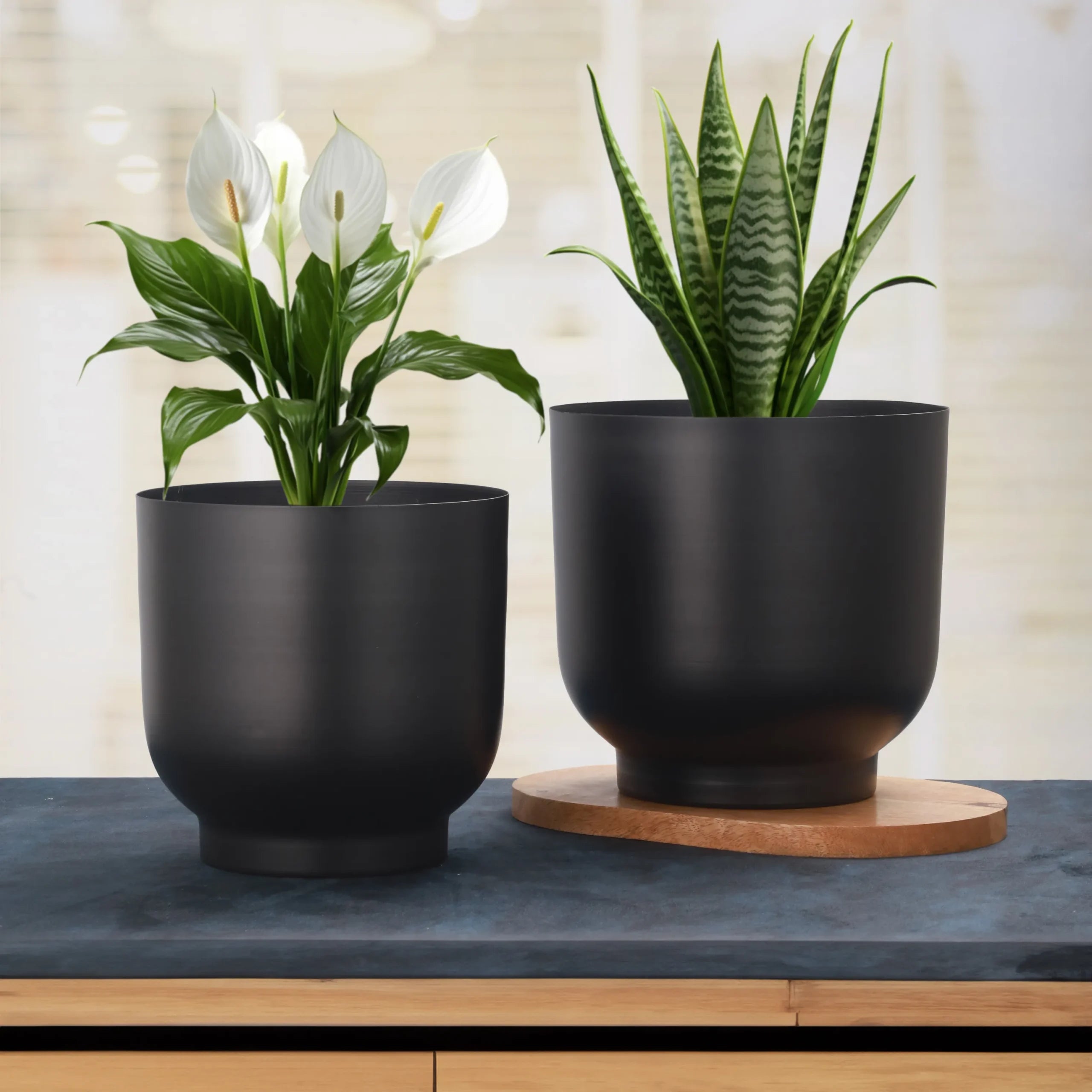 Black Signature Planter Duo – Set of 2