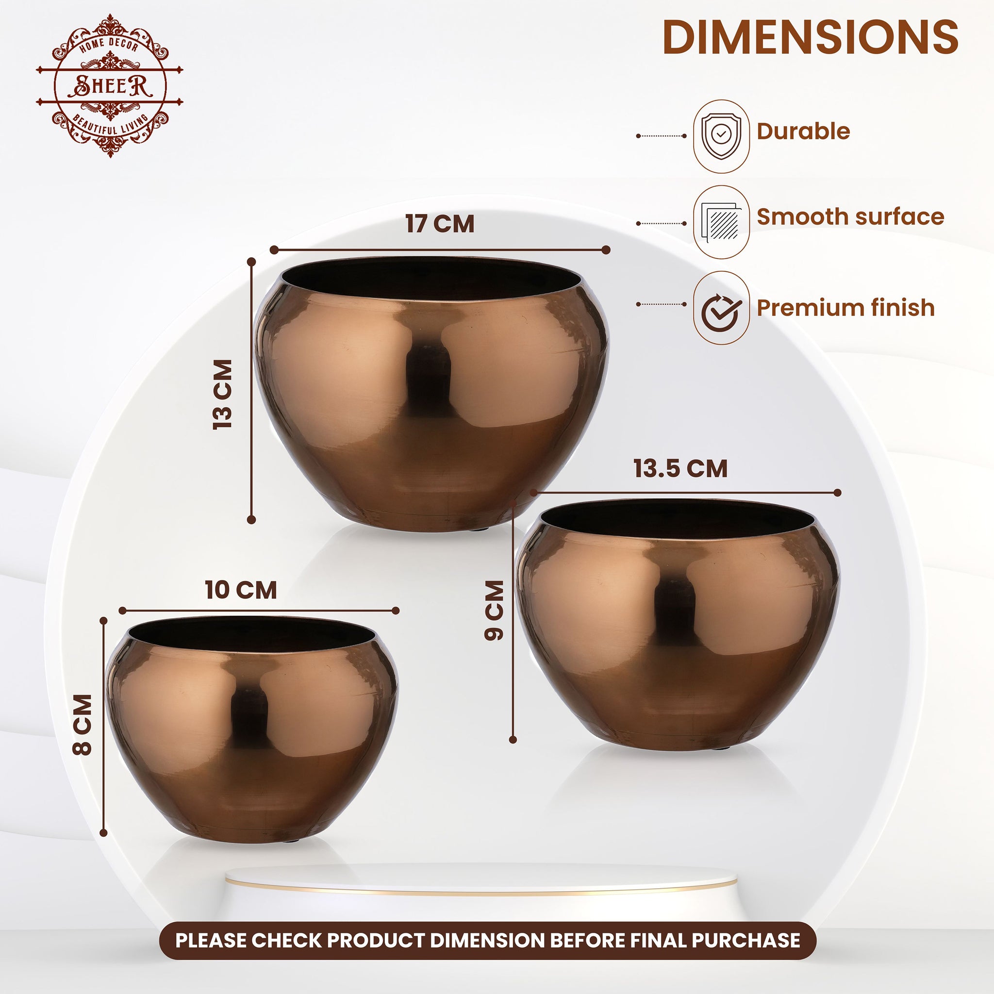 Antique Bronze Luxe Trio Planter