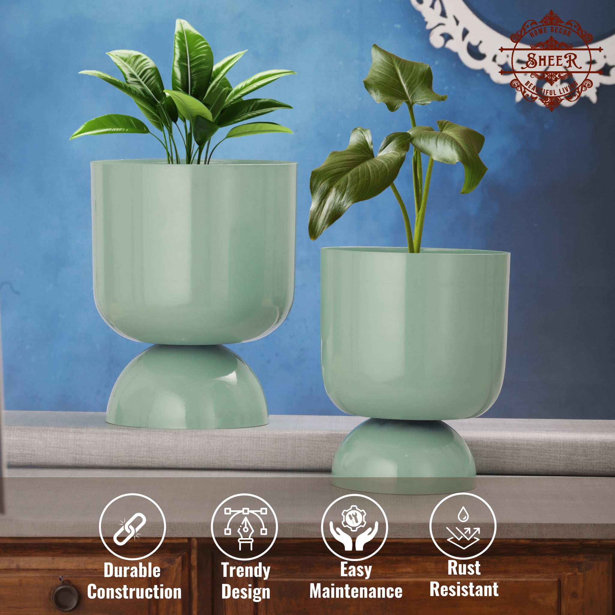 Aqua Luxe Planter Duo – Set of 2