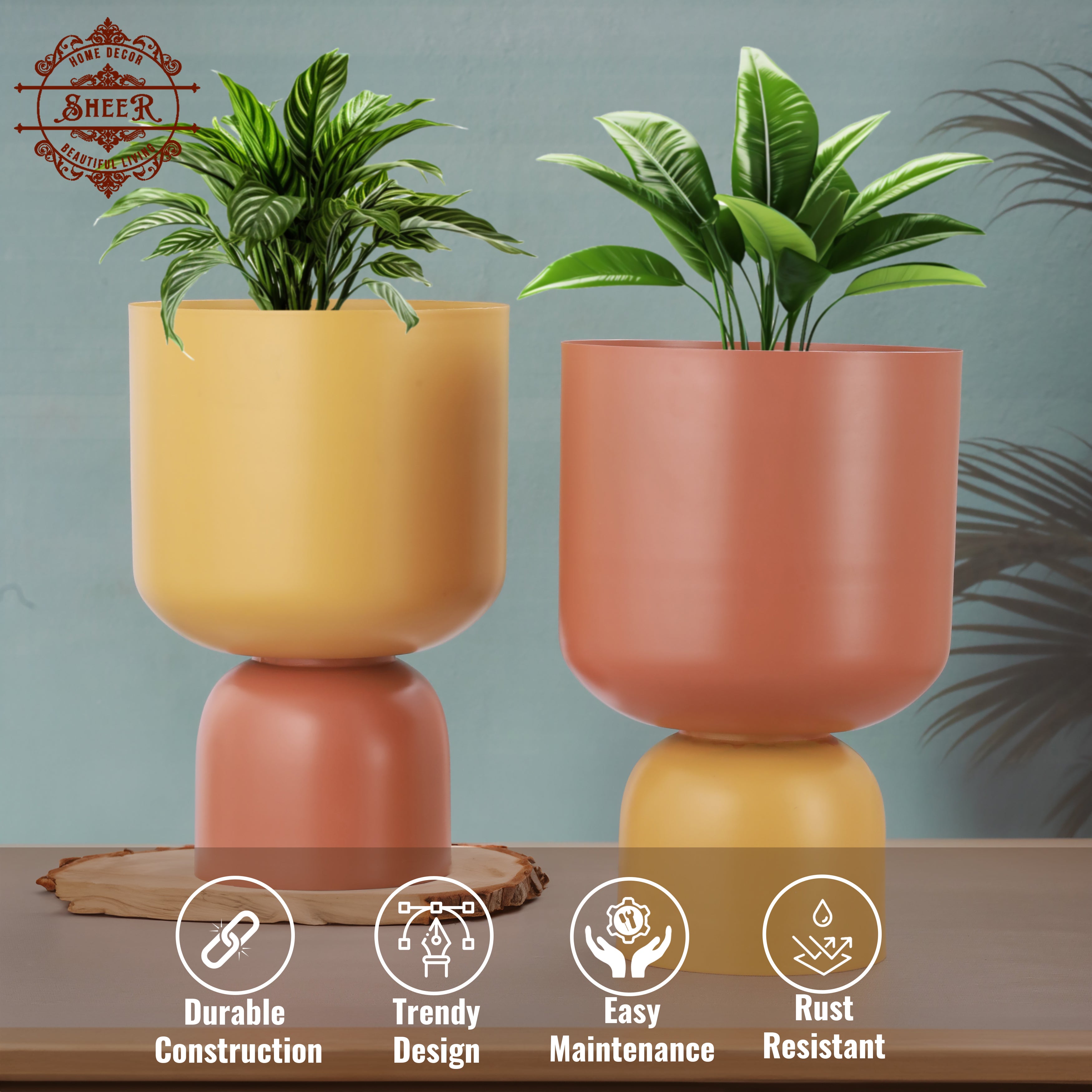 Solstice Color-Block Statement Planter