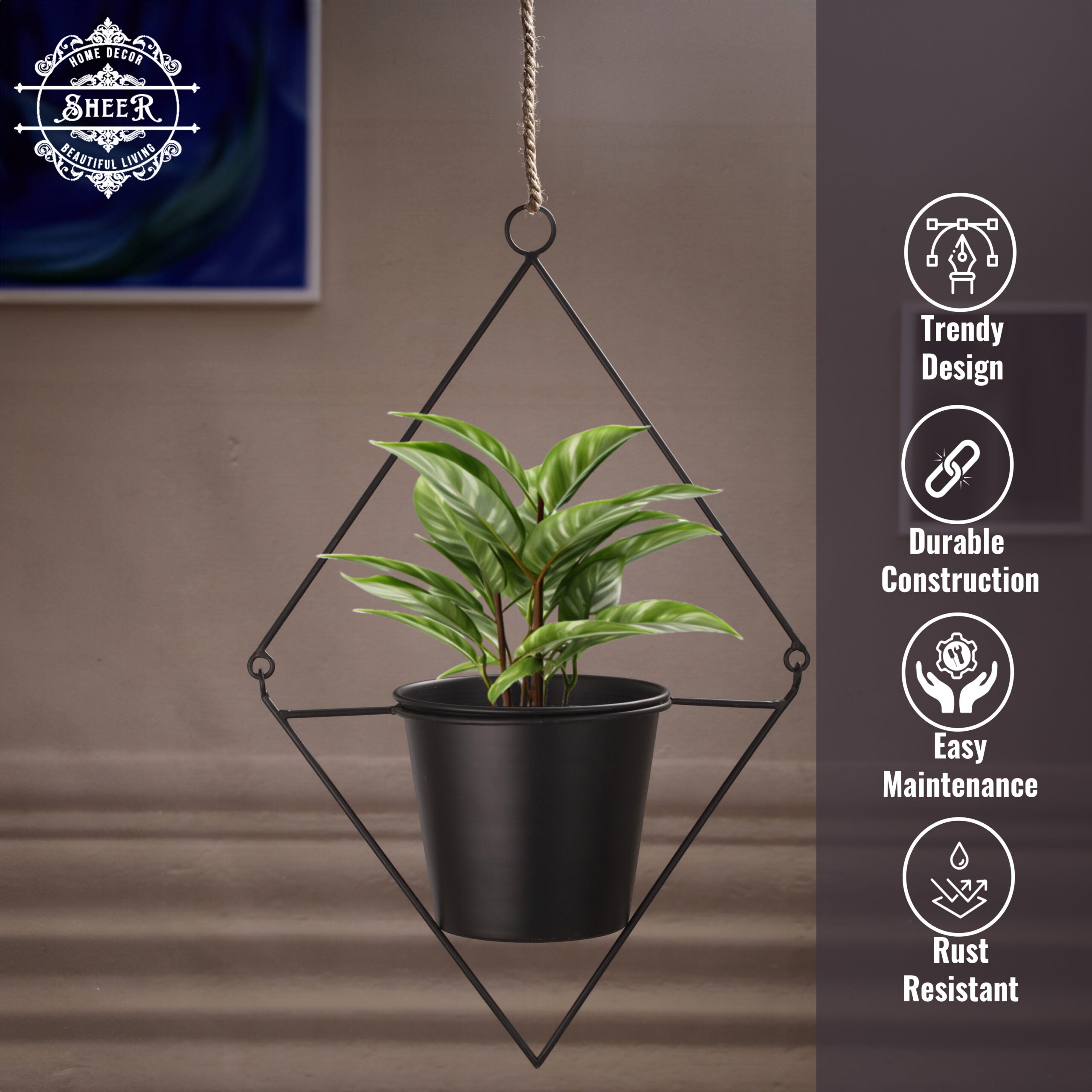 Dark Diamond Drop Planter