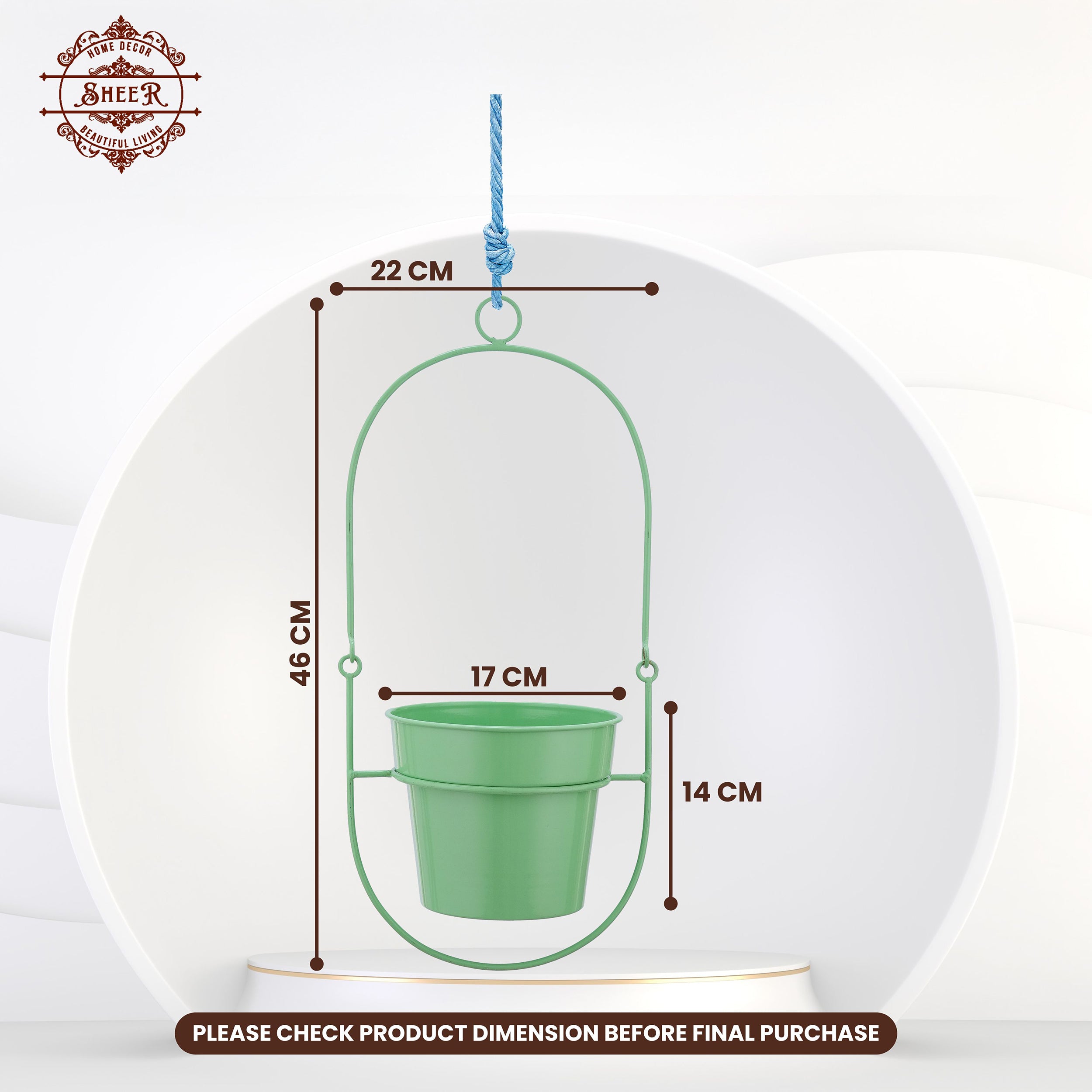 Green Glow Hanging Pot