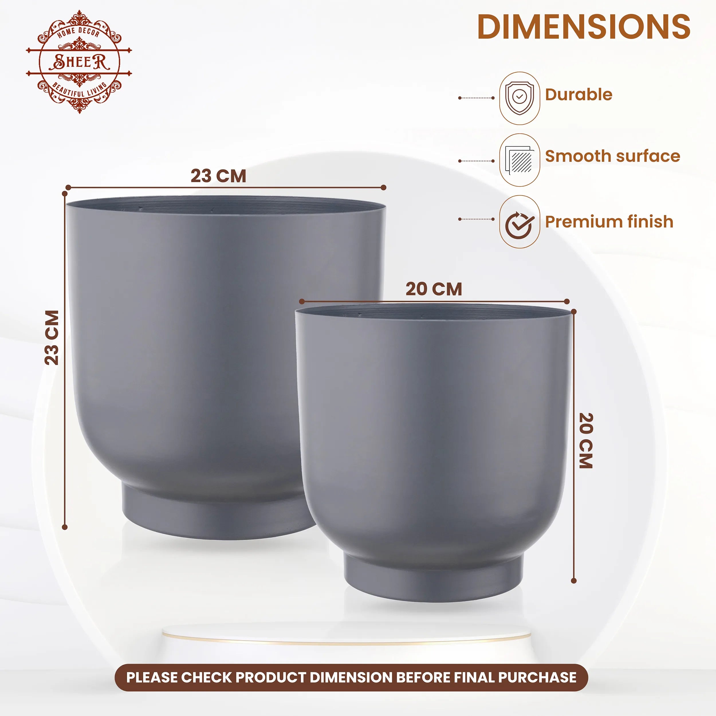 Graphite Grace Planter