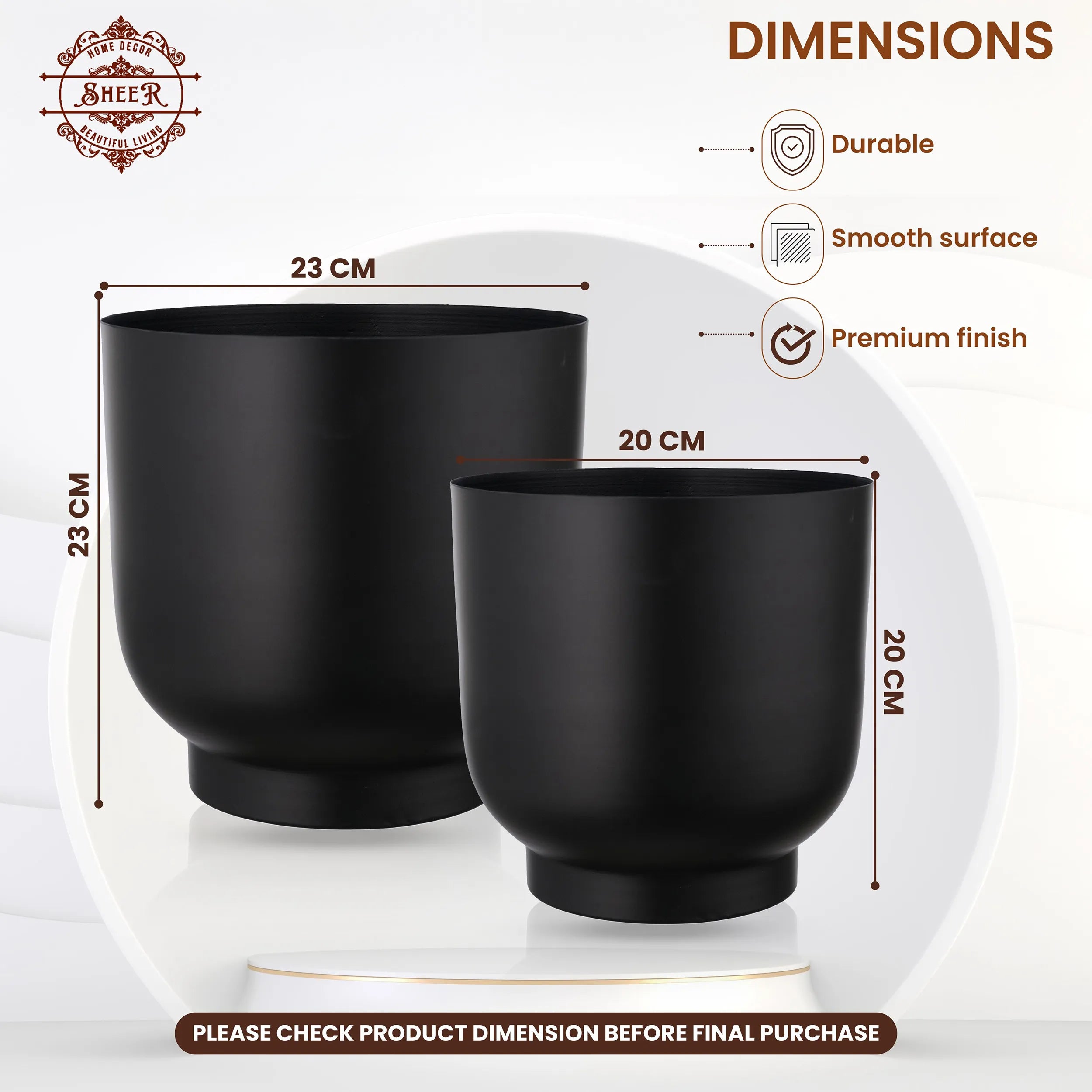 Black Signature Planter Duo – Set of 2