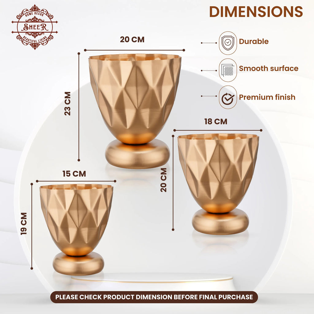 Opulent Diamond Planter Trio