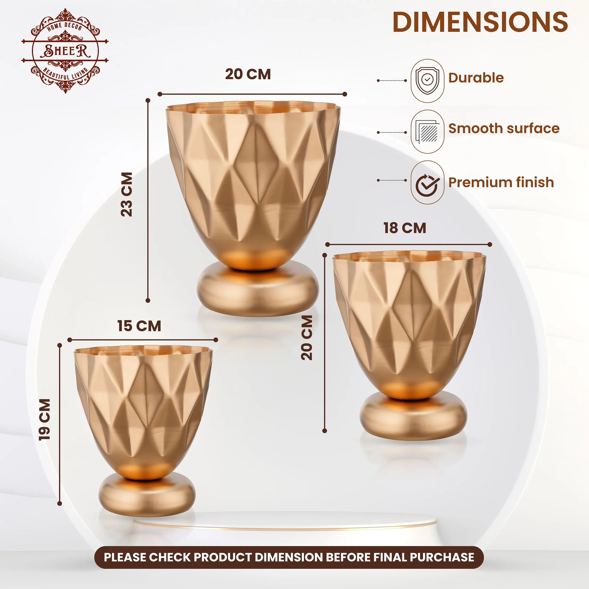 Opulent Diamond Planter Trio