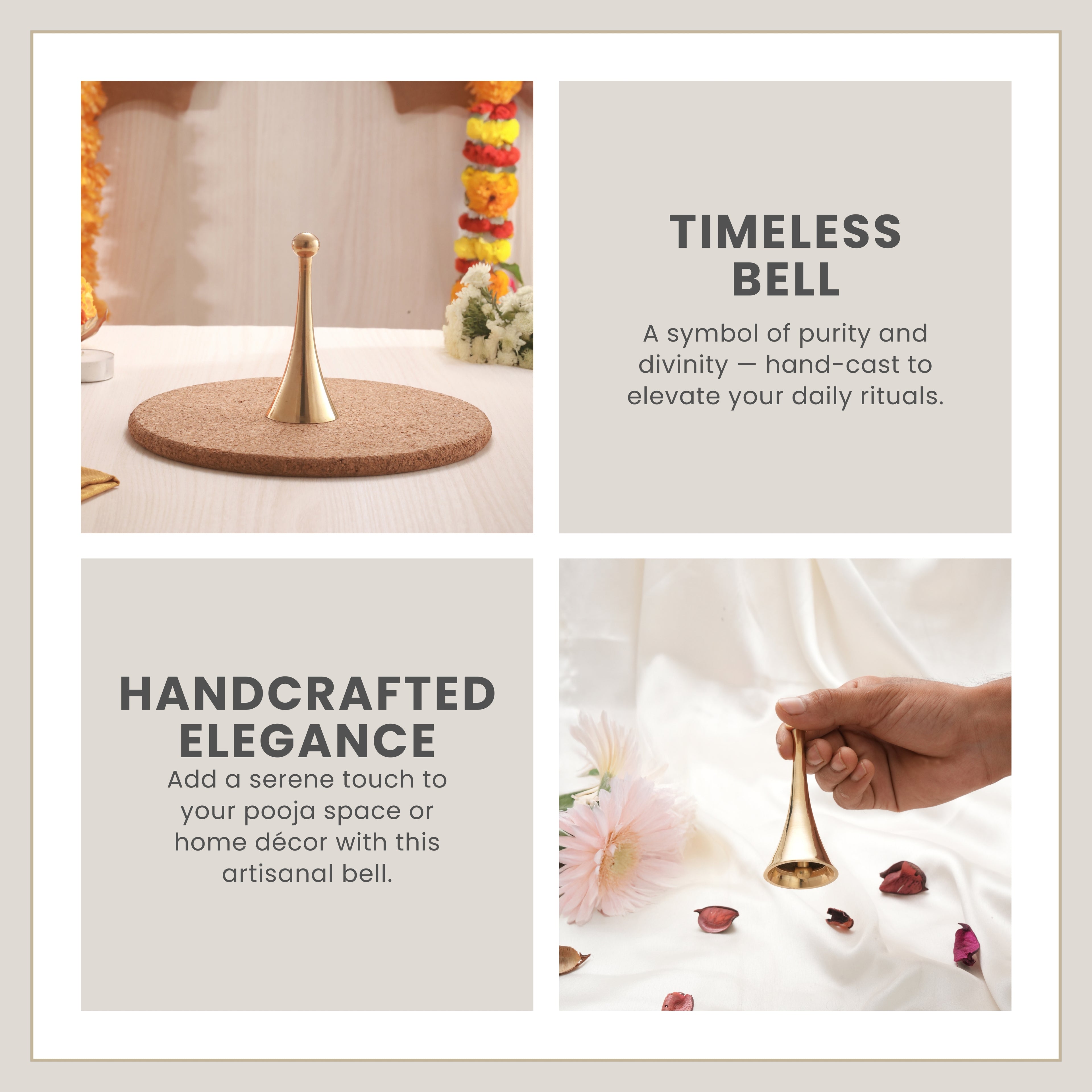 ELEGANT BRASS CONE BELL - LARGE