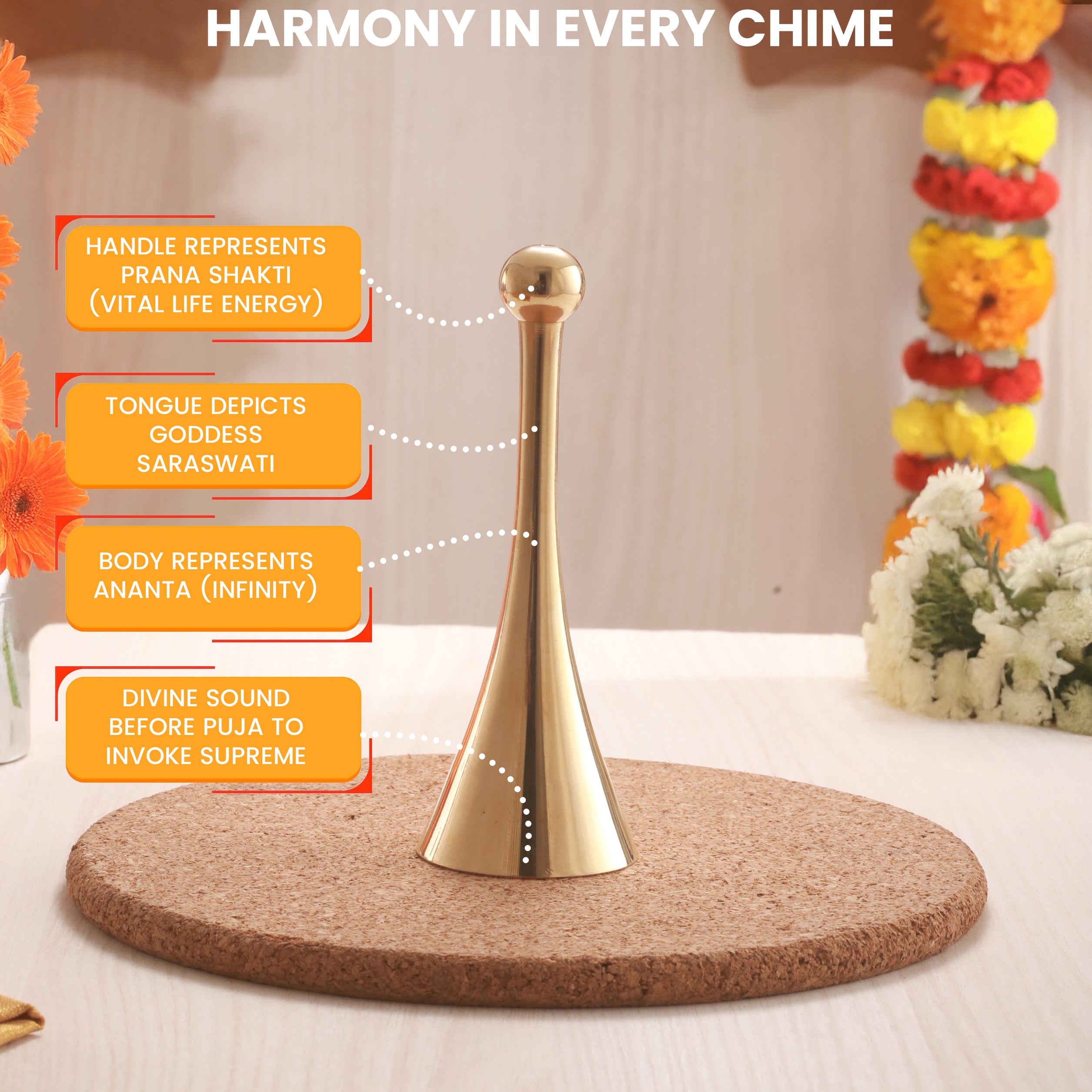 ELEGANT BRASS CONE BELL - MIDDLE