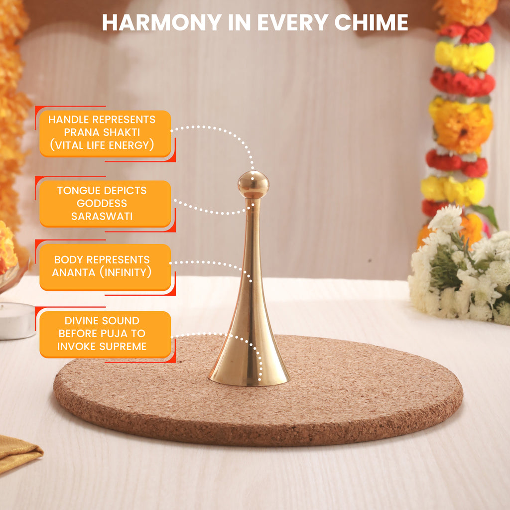 ELEGANT BRASS CONE BELL - LARGE