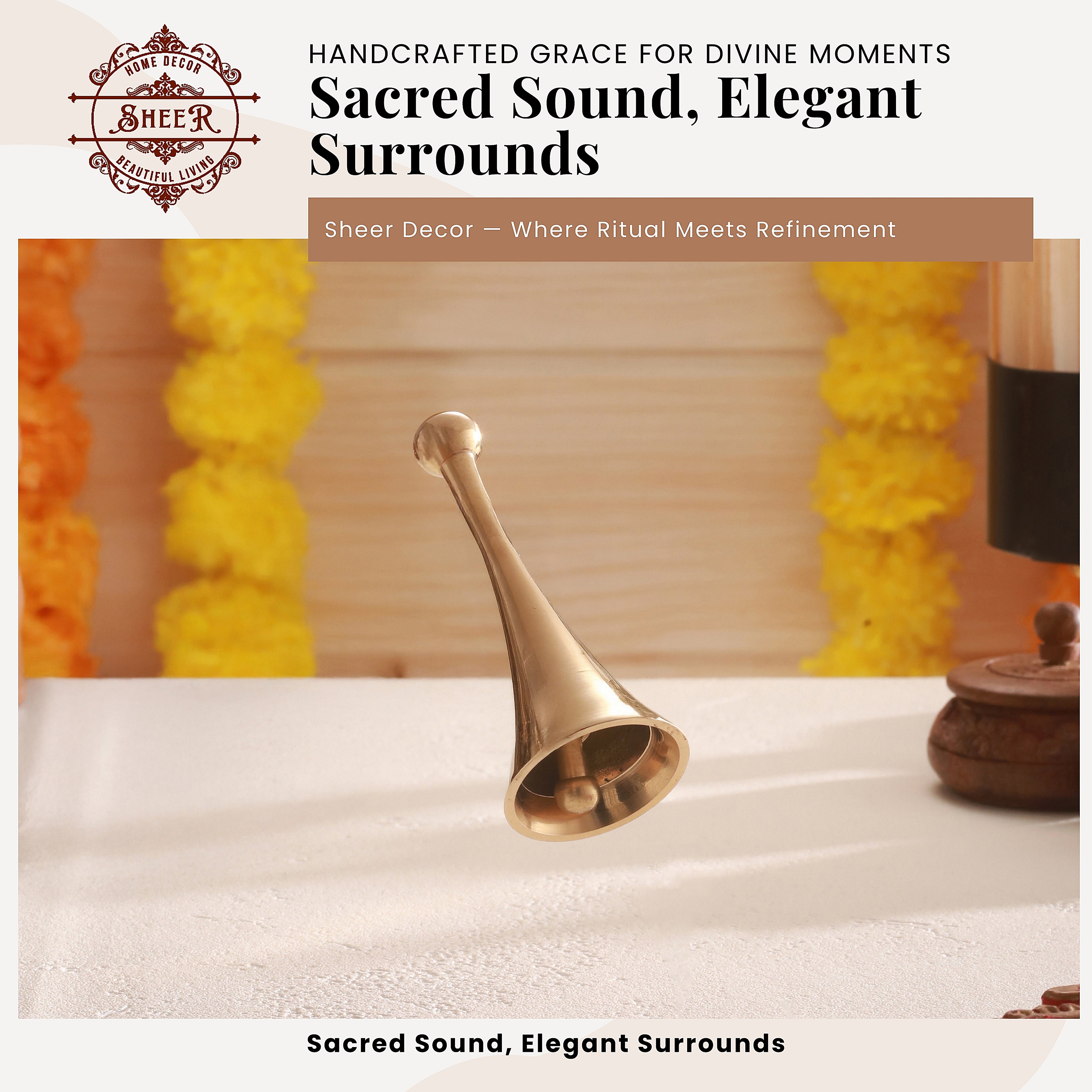 ELEGANT BRASS CONE BELL - LARGE