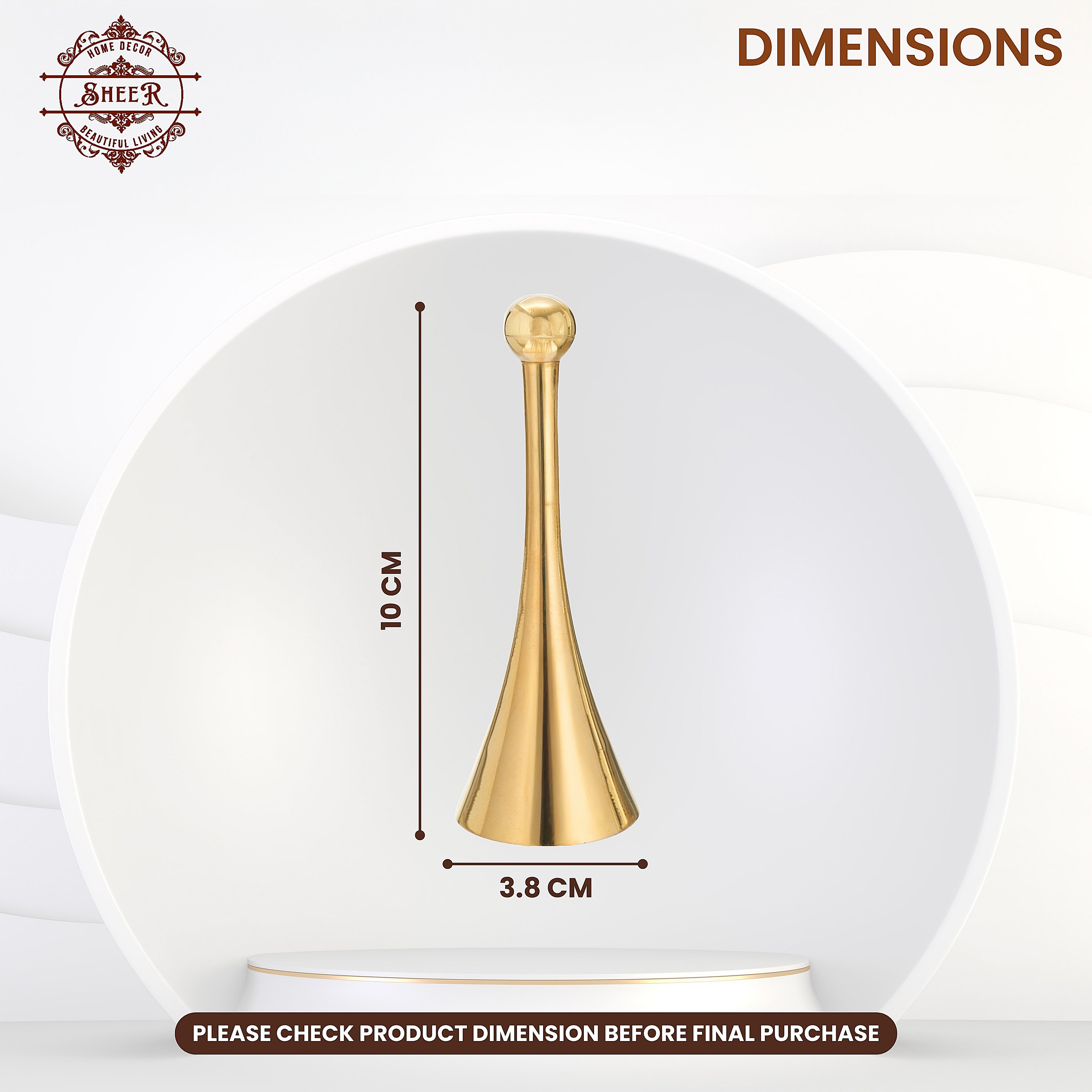 ELEGANT BRASS CONE BELL - LARGE